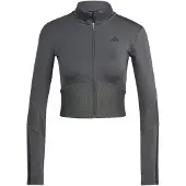Adidas Hyperglam Rib Zip Thru Cover Up Sweatshirt Med Lynlås
