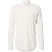 Ralph Lauren Polo Ralph Laurentil mænd. 710654408146 Beige ultralet piqué-skjorte (S), Casual, Bomuld, Lange ærmer