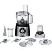 Bosch MultiTalent 3 MCM3401M - Køkkenmaskine - 800 W - børstet rustfrit stål/sort