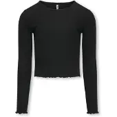 Kids Only Bluse - Rib - KogNella - Noos - Sort - - 9-10 år (134-140) - Bluse