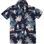 KOROSHI Skjorte navy / lyseblå / orangerød / hvid