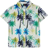 KOROSHI Skjorte navy / aqua / oliven / hvid