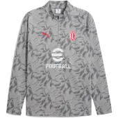 Puma Milan Pre Match 1/4 Lynlås - Grå/Hvid, størrelse Small