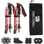 INF Ultralet vandrestav med 5 sektioner 1 par Red