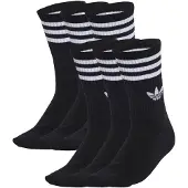 Adidas Sokker 3-stripes Crew 6-pak - Sort, størrelse 40-42
