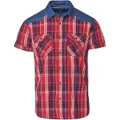 KOROSHI Skjorte blue denim / rød / hvid