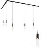 QAZQA Moderne skinnesystem med 5 messingfarvede pendellamper 1-faset - Iconic Lloyd