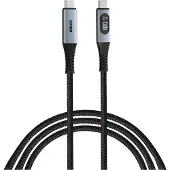 Verbatim - USB-C/strømkabel - USB-C (han) til USB-C (han) - 1.2 m - Fast Charging op til 100 W, flettet, forstærket design - sort