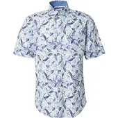 Fynch&Hatton Summer Poplin Print Kortærmet Skjorte