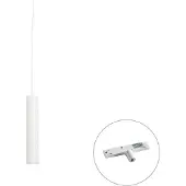QAZQA Design pendellampe hvid inkl. 1-faset skinneadapter - Slimline Tuba Small