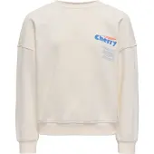 ONLY GIRLS Sweatshirt 'KOGPHILEA' ecru / azur / oliven / cranberry