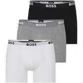 BOSS Boksershorts 'Power' grå-meleret / sort / hvid