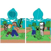MCU Minecraft Poncho badehåndklæde med hætte - 100 procent bomuld