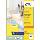 Avery Adresseetiketter 45,7x25,4 mm, hvid - (100 ark x 40 stk.)