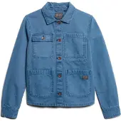 Superdry Superdrytil kvinder. W5011675A Jakke med fire lommer Chore blue (S), Blå, Casual, Bomuld, Denim, Lange ærmer