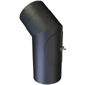 KIERULFF 150 mm Metalbestos Sorte røgrør knærør 45° med renseklap