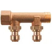 Roth fordelerrør 2 afgreninger x 15 mm indstik Euro-red