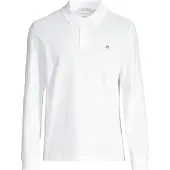 Gant Ganttil mænd. 2230 Shield pique polo shirt hvid (S), Casual, Bomuld, Lange ærmer