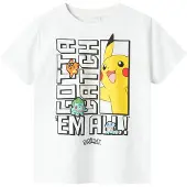 Name it T-shirt - NkmFlame Pokémon - Bright White - - 13-14 år (158-164) - T-Shirt