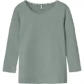 Name it Bluse - Noos - Rib - Nmfkab - Slate Gray - - 2 år (92) - Bluse