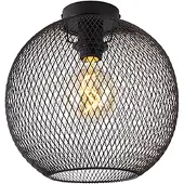 QAZQA Moderne loftslampe sort 30 cm - Mesh Ball