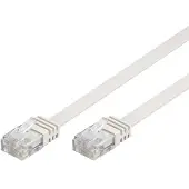 Deltaco U/UTP Cat6 Netværkskabel, fladt, 5m, 250MHz, hvid