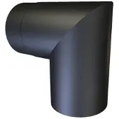 KIERULFF 130 mm Metalbestos Sorte røgrør knærør, 90°