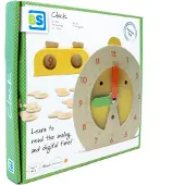 BS Toys Pædagogisk trælegetøj med digitalt og analogt ur.