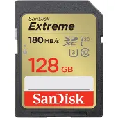 SanDisk Extreme 128GB SDHC Memory Card 180MB/s 90MB/s UHS-I Class 10 U3 V30