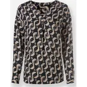 HEINE Bluse beige / chamois / sort