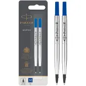 Parker rollerball refill, medium, blå, 2 stk.
