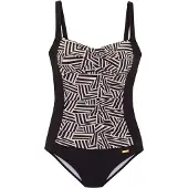 LASCANA Badedragt lysebeige / sort