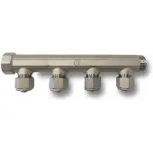 Pettinaroli fordelerrør messing TEA 4 x 15 mm afgrening, BI-504AT