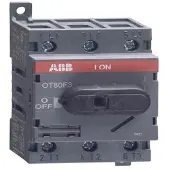 ABB OT25F3, 3P, Ledningsført, Sort, IEC 60947-3 / UL 508 / CSA C22.2 No. 14, 600 V, 35 mm
