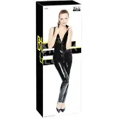 Black Level - catsuit med lynlås - blank vinyl - sort - S