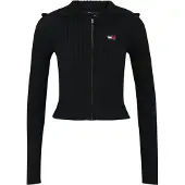 Tommy Hilfiger Cardigan 'Tommy Badge Slim Zip-thru' rød / sort / hvid