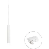 QAZQA Design pendellampe hvid inkl. 3-faset skinneadapter - 3-faset Tuba Small