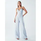 Willa Jumpsuit 'Palms' lyseblå