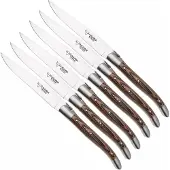 Laguiole En Aubrac 62C12PKMIH Brown Pakkawood Matt, 6-piece steak knife set
