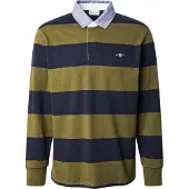 Gant Regular Chambray Stripe Heavy Rugg Polo Med Lange ærmer