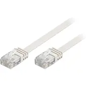 Deltaco U/UTP Cat6 Netværkskabel, fladt, 1,5m, 250MHz, hvid