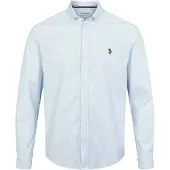 U.S. POLO ASSN. Skjorte 'UMCalvert' lyseblå / hvid