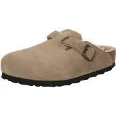 Birkenstock - Hjemmesko - Boston Shearling Leather/Suede Regular Taupe til UnisexUld - Størrelse 43 - Brun