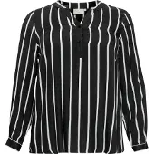 KAFFE CURVE Bluse 'Sida' sort / hvid
