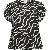 KAFFE CURVE Bluse 'Sonna Stanley' creme / sort