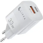 Lippa 33W USB-C PD & USB-A QC GaN Wall Charger - White