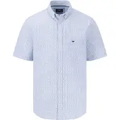 Fynch&Hatton Minimal Poplin Print Kortærmet Skjorte