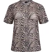 Zizzi Bluse 'EULLA' lysebrun / sort