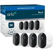 Arlo Pro 5 - trådløst sikkerhedskamerasystem - 4 kameraer - hvid