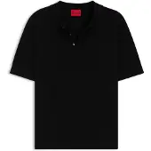 HUGO Strikket polo med skjult stolpe